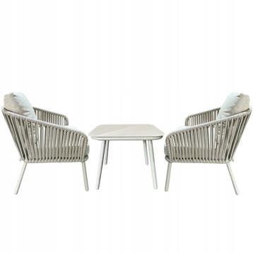 Tuinset Aluminium Beige | Tweede kansje | OP = OP, Tuin en Terras, 2 zitplaatsen, Verzenden, Zo goed als nieuw, Wicker
