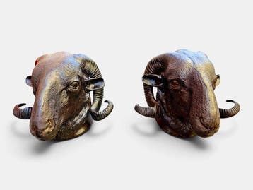 French School (XX) - 2x Bronze Ram Head -2.75 kg each