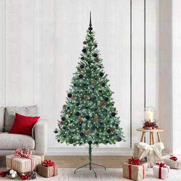 vidaXL Kunstkerstboom met 300 LED Groen 210 cm PVC en Staal, Verzenden
