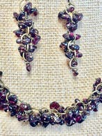 Vintage Ketting & Oorbellen - Messing, Verguld - 2-delige