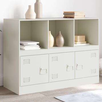 vidaXL Dressoir 99x39x73 cm staal wit, Verzenden, Nieuw