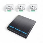 Slimme Draadloze Schakelaar Set | Zwart | RF433 | Inclusief, Verzenden, Nieuw