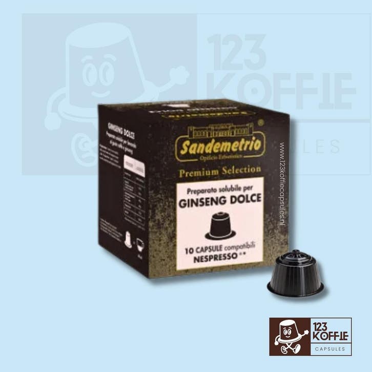 Ginseng koffie capsules Nespresso 10 stuks Sandemetrio Dolce, Elektronische apparatuur, Koffiemachine-accessoires, Verzenden