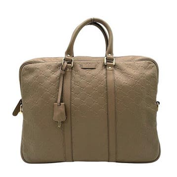 Gucci - Guccissima Leather Briefcase Taupe Grey Padlock, Nieuw