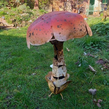 sculptuur, GARDEN DECORATION MUSHROOM - 39 cm - Metaal