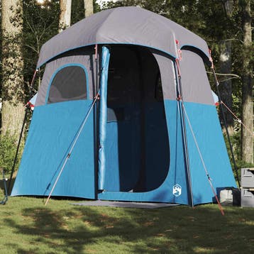 vidaXL Douchetent 2-persoons waterdicht blauw, Caravanes & Camping, Tentes, Verzenden