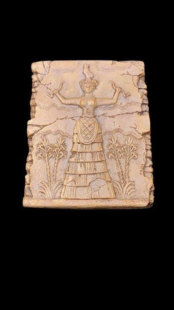 sculptuur, Bassorilievo Demetra - Dea Dei Serpenti - 24 cm -, Antiquités & Art