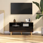 vidaXL Tv-meubel 90x40x48,5 cm bewerkt hout hoogglans zwart, Verzenden, Nieuw