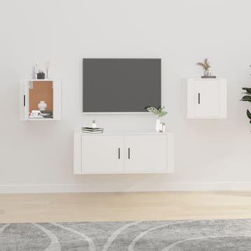 vidaXL Tv-wandmeubels 2st 40x34,5x40 cm wit, Huis en Inrichting, Kasten |Televisiemeubels, Verzenden, Nieuw