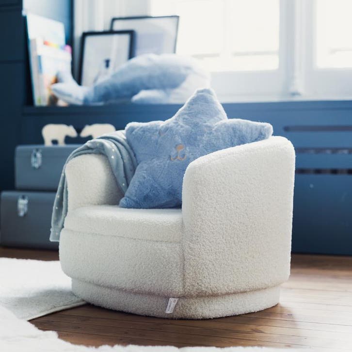 Fauteuil enfant en teddy - blanc - 45 x 42 x 36 cm, Huis en Inrichting, Fauteuils, Verzenden