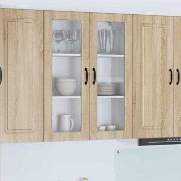 vidaXL Wandglas Kasten PORTO Sonoma Eik 80 x 31 x 100 cm, Verzenden
