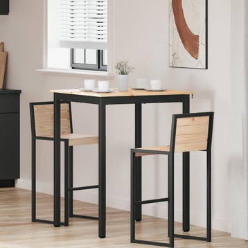 vidaXL Bartafel 80 x 80 x 105 cm Massief grenenhout Naturel, Verzenden
