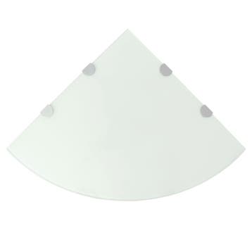 vidaXL Hoekschap met chromen dragers wit 45x45 cm glas, Verzenden, Nieuw
