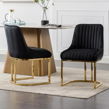 chairus Eetkamerstoelen, fluweel, metalen poten, gestoffeerd, Huis en Inrichting, Verzenden, Nieuw