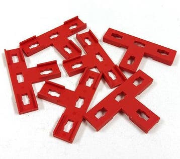 Vintage Fischertechnik T-gussets, rood, 6 stuks, Verzenden, Nieuw