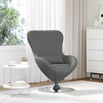 vidaXL Eivormige stoel Donkergrijs 63 x 73 x 90 cm Stof, Verzenden