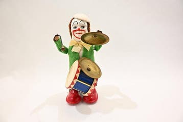 Schuco - Blikken speelgoed - Clown drummend 986/3 -