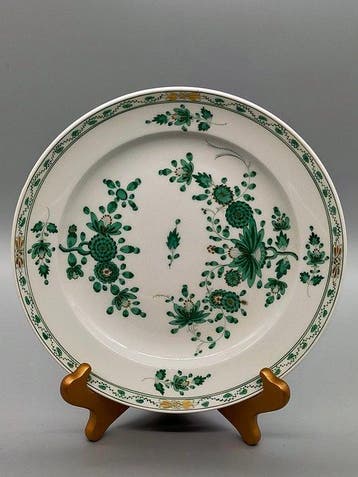 Meissen - Porzellan Teller – Indische Malerei Grün