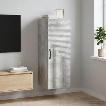 vidaXL Wandkast Betongrijs 33 x 34,5 x 90 cm Bewerkt hout, Verzenden, Nieuw