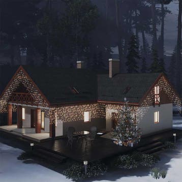 vidaXL Lichtgordijn met 400 LEDs en 8 functies 10 m warmwit, Verzenden, Nieuw