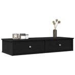 vidaXL Wandschap met lades 100x37,5x19 cm bewerkt hout zwart, Verzenden, Nieuw