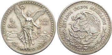 1/2 Onza 1992 Mexiko Vereinigte Staaten 1905, Timbres & Monnaies, Monnaies | Amérique, Verzenden