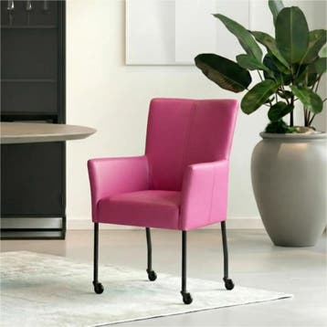 Set van 8 Leren eetkamerstoelen Deal met armleuning -, Ophalen of Verzenden, Nieuw, Leer