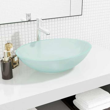 vidaXL Wasbak 50x37x14 cm glas mat, Doe-het-zelf en Bouw, Sanitair, Verzenden, Nieuw
