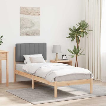 vidaXL Bedframe met Gevoerde Hoofdbord Lichtgrijs 80 x 200, Verzenden