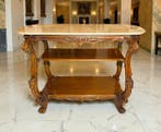 Wandtafel - Stijl Lodewijk XV - Hout - Marmer, Antiek en Kunst