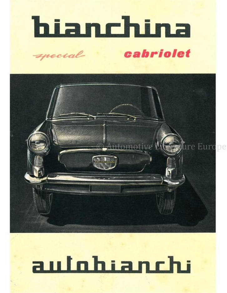 1960 AUTOBIANCHI BIANCHINA SPECIAL CABRIOLET BROCHURE DUITS, Livres, Autos | Brochures & Magazines