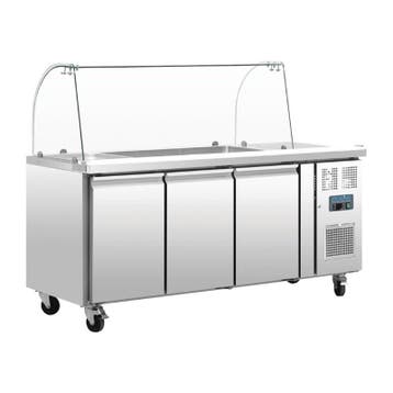 Polar U-serie GN gekoelde saladette met glazen opzetvitrine, Verzenden, Nieuw in verpakking, Koelen en Vriezen