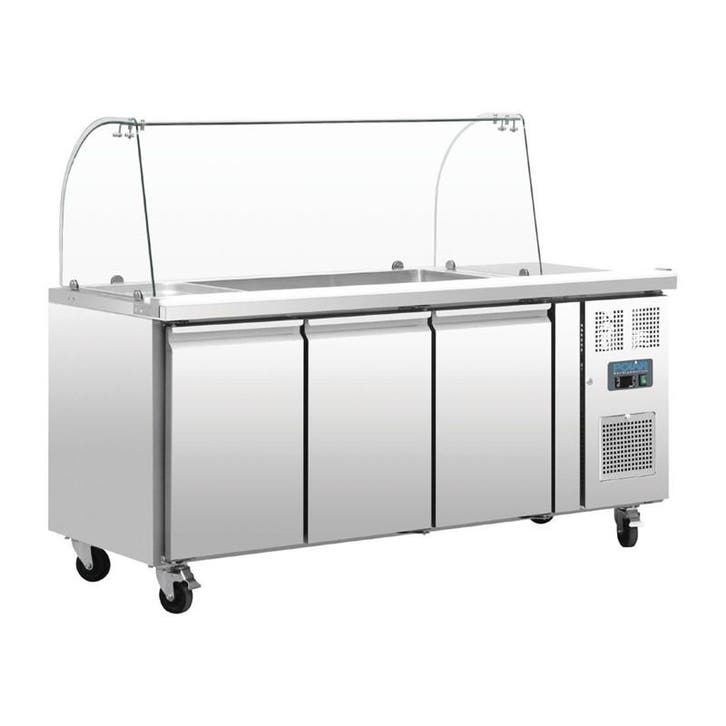 Polar U-serie GN gekoelde saladette met glazen opzetvitrine, Articles professionnels, Horeca | Équipement de cuisine, Envoi
