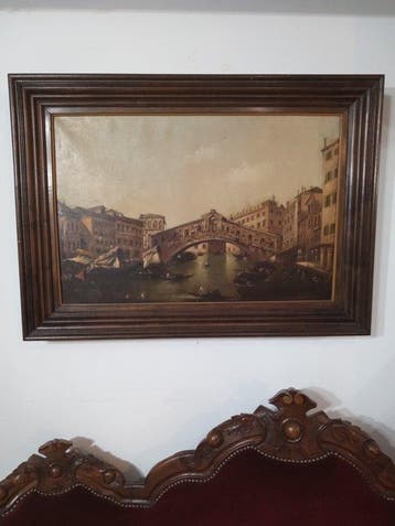 Franse school (XX) - Veduta storica di Venezia-Ponte di