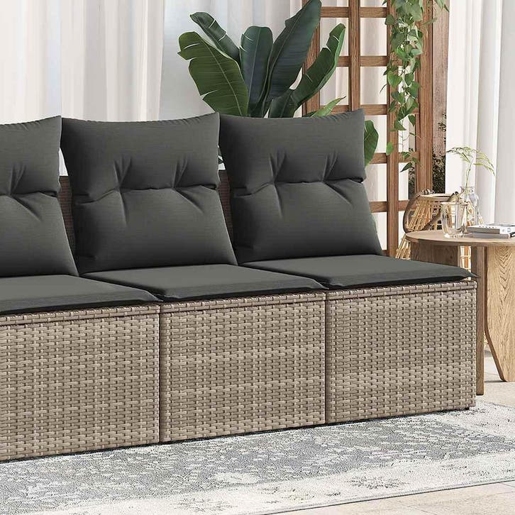 vidaXL 2-delige Loungeset met kussens poly rattan acacia, Jardin & Terrasse, Ensembles de jardin, Envoi