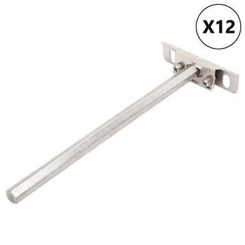 vidaXL Zwevende plankdragers 12st onzichtbaar Ø12x200 mm, Doe-het-zelf en Bouw, Verzenden, Nieuw