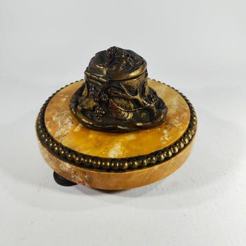 Andrè Villien - Encrier - art nouveau inktpot met, Antiquités & Art