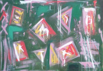 Gustav Schiffmacher - Graffiti 23, Die Farbklange, Antiek en Kunst