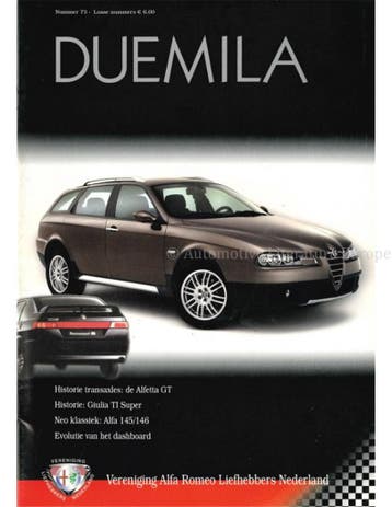 2004 ALFA ROMEO CLUB DUEMILA MAGAZINE 73 NEDERLANDS