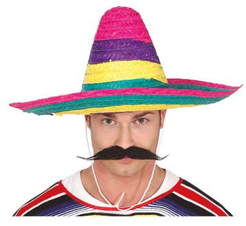 Sombrero Gekleurd Deluxe 50cm, Hobby en Vrije tijd, Feestartikelen, Verzenden, Nieuw