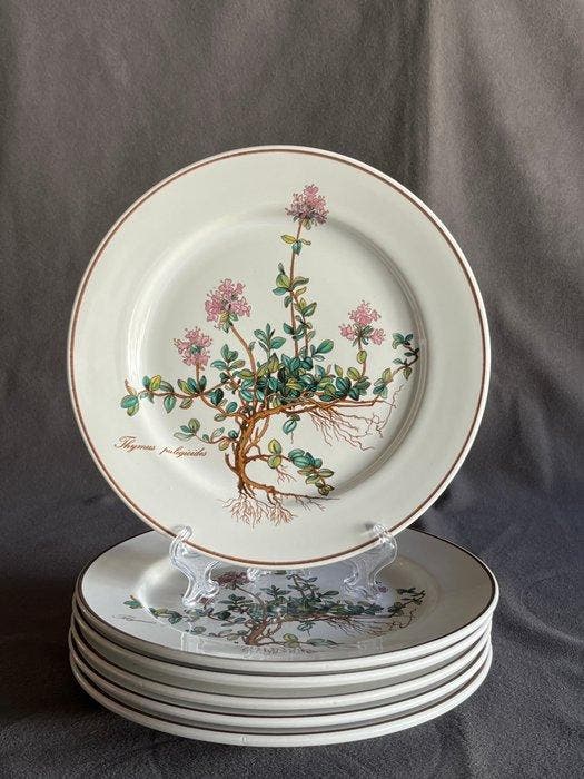 Villeroy & Boch - Dessertservies (6) - Botanica - Thymus, Antiquités & Art, Curiosités & Brocante