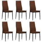 vidaXL Eetkamerstoelen 6 st stof bruin, Verzenden, Nieuw
