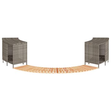 vidaXL Hottub-ombouw poly rattan massief acaciahout grijs, Verzenden, Nieuw