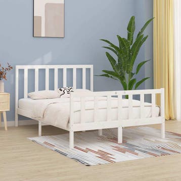 vidaXL Bedframe massief hout wit 160x200 cm, Verzenden