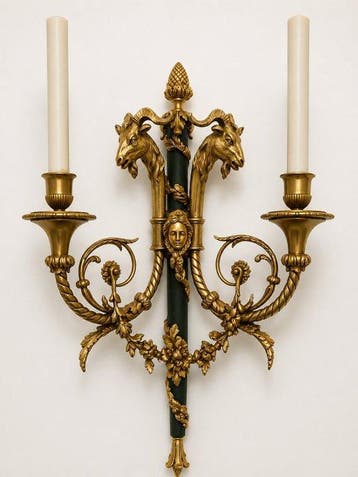 Lampe murale (2) - Bronze doré - Appliques de style Louis