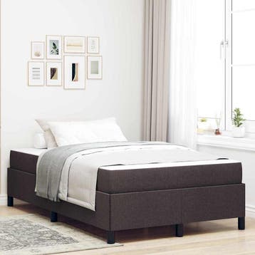 vidaXL Boxspring bed Donkerbruin 120 x 200 cm Stof, Verzenden, Nieuw