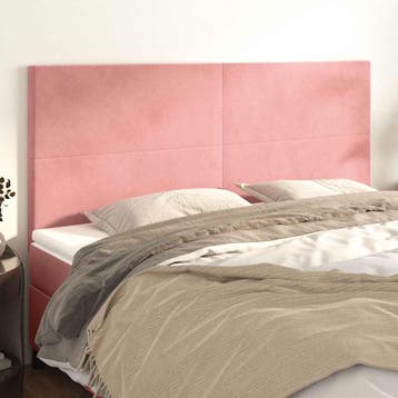 vidaXL Hoofdbord roze 160x5x118/128 cm fluweel, Verzenden