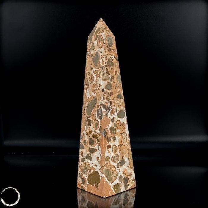 Natuurlijke luipaardjaspis Obelisk- 1025.45 g, Verzamelen, Mineralen en Fossielen
