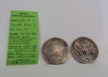 Frankrijk. Louis XV (1715-1774). Ecu 1735-L e 1774-Q (lotto