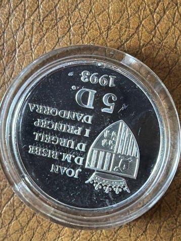 Andorra. 5 Dinar 1993 Olympische Winterspiele Lillehammer, Postzegels en Munten